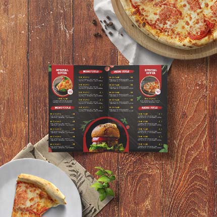 A3 Takeaway Menu (Spicy print) Single Fold Takeaway Menu - Image 1